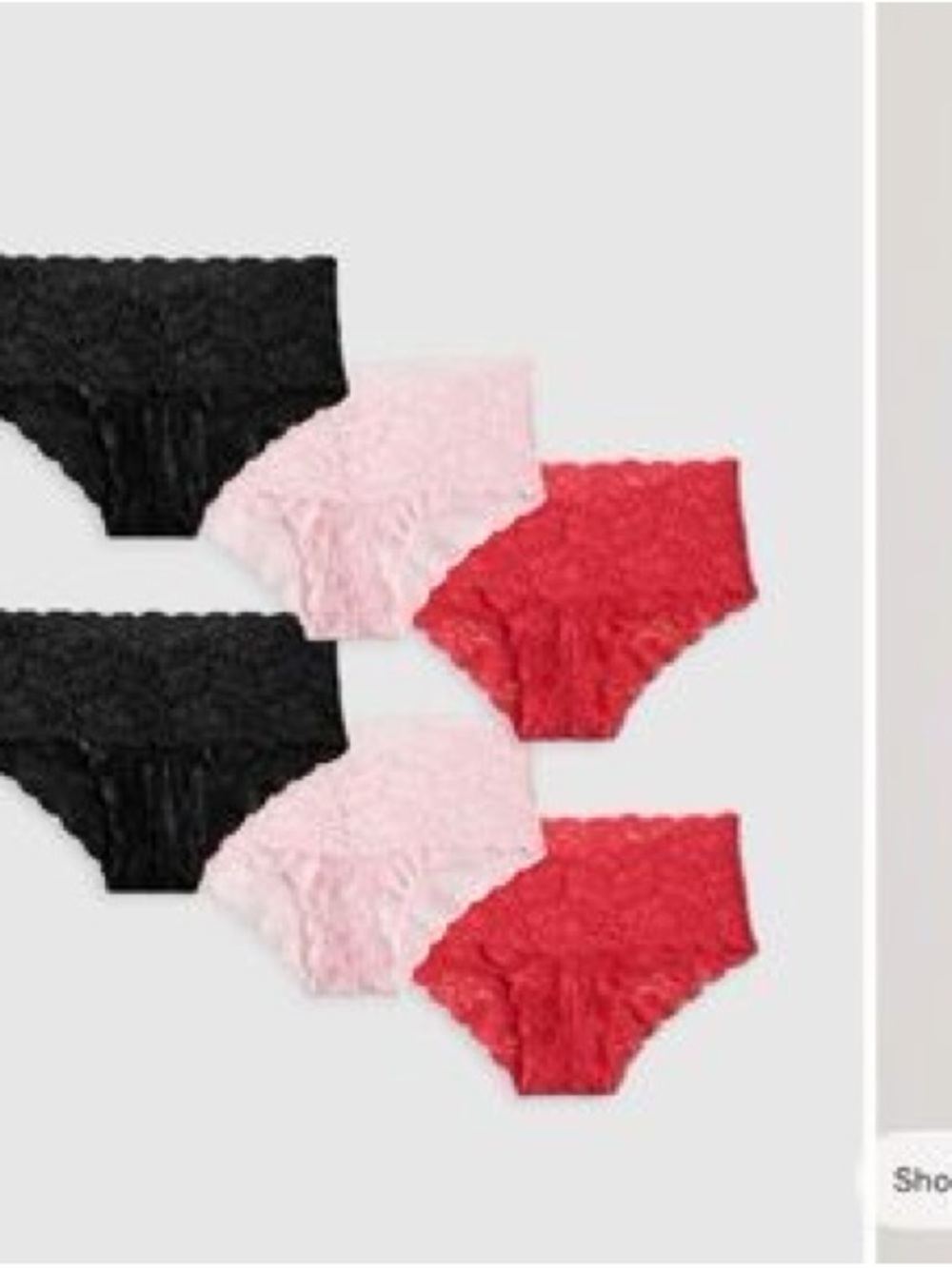 Quince Stretch Lace Cheeky Brief (6-pack) NWOT